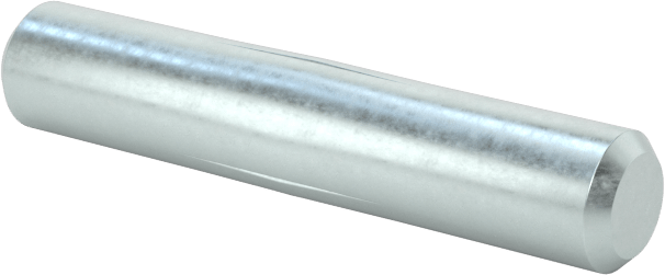 Kısmen Yivli Çinko Kaplı Çelik Pim, Paralel Merkez Oluk, 3 mm Çap, 16 mm Uzunluk