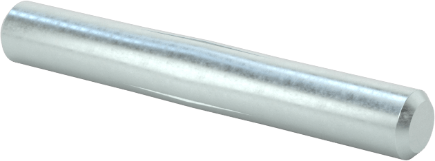 Kısmen Yivli Çinko Kaplı Çelik Pim, Paralel Merkez Oluk, 3 mm Çap, 22 mm Uzunluk