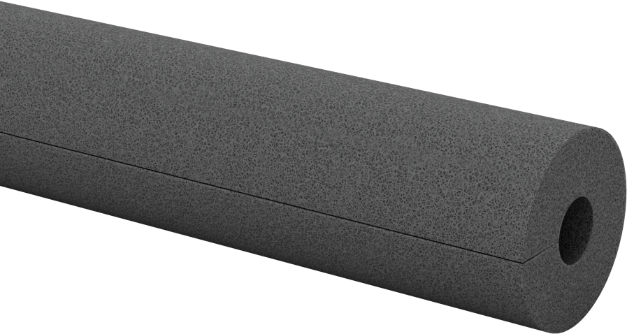 Polietilen Köpük Boru Yalıtımlı Yarık Boru, 3/8" Kalınlık, -295° ila 200°F Sıcaklık, Siyah, 3/8" ID
