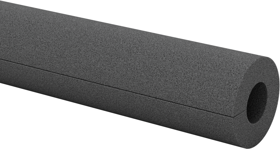 Polietilen Köpük Boru Yalıtımlı Yarık Boru, 3/8" Kalınlık, -295° ila 200°F Sıcaklık, Siyah, 5/8" ID