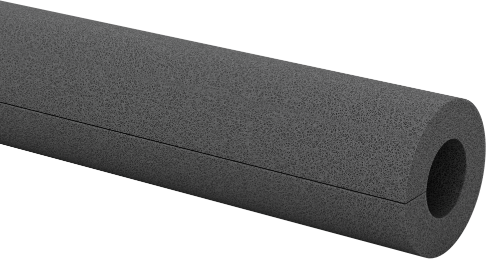 Polietilen Köpük Boru Yalıtımlı Yarık Boru, 3/8" Kalınlık, -295° ila 200°F Sıcaklık, Siyah, 3/4" ID