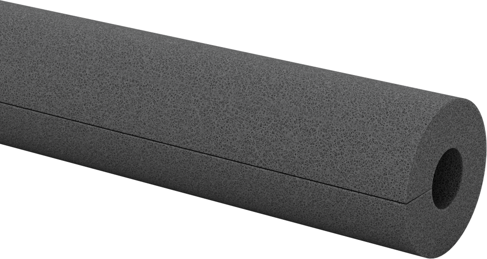 Polietilen Köpük Boru Yalıtımlı Yarık Boru, 1/2" Kalınlık, -295° ila 200°F Sıcaklık, Siyah, 5/8" ID