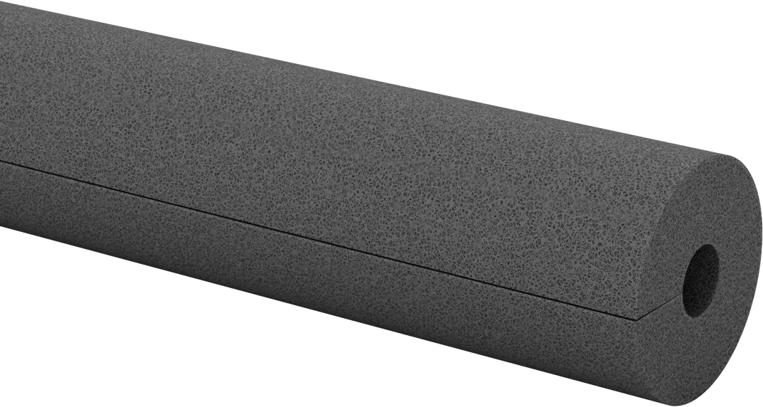 Polietilen Köpük Boru Yalıtımlı Yarık Boru, 3/4" Kalınlık, -295° ila 200°F Sıcaklık, Siyah, 5/8" ID