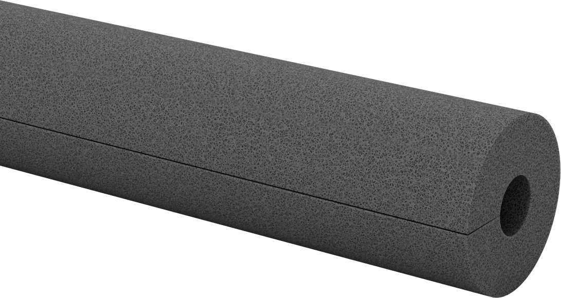Polietilen Köpük Boru Yalıtımlı Yarık Boru, 3/4" Kalınlık, -295° ila 200°F Sıcaklık, Siyah, 3/4" ID