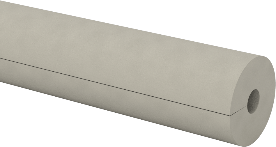 Polietilen Köpük Boru Yalıtımlı Yarık Boru, 1/2" Kalınlık, -295° ila 200°F Sıcaklık, Beyaz, 3/8" ID