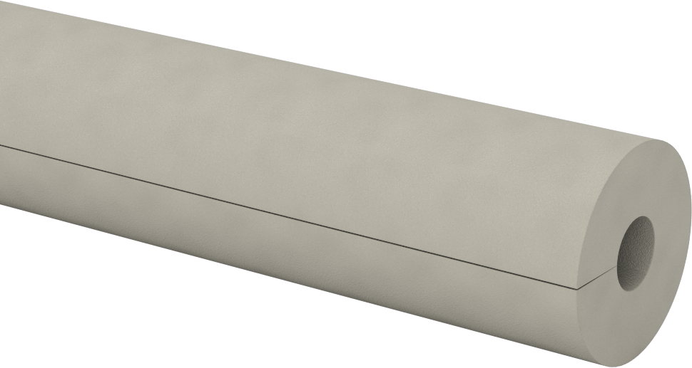 Polietilen Köpük Boru Yalıtımlı Yarık Boru, 1/2" Kalınlık, -295° ila 200°F Sıcaklık, Beyaz, 1/2" ID