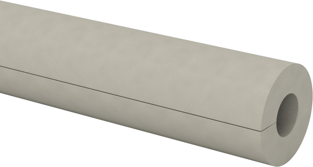 Polietilen Köpük Boru Yalıtımlı Yarık Boru, 1/2" Kalınlık, -295° ila 200°F Sıcaklık, Beyaz, 3/4" ID
