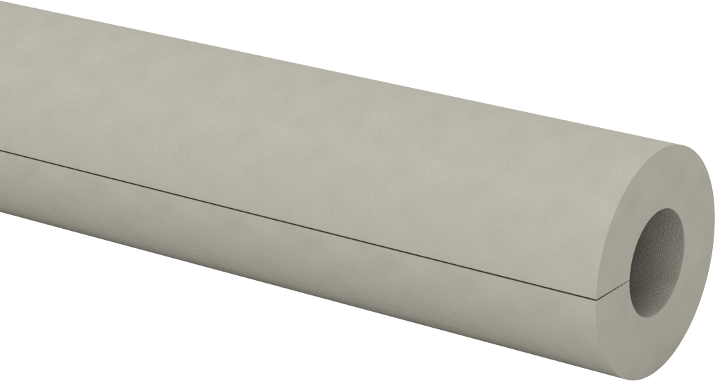 Polietilen Köpük Boru Yalıtımlı Yarık Boru, 1/2" Kalınlık, -295° ila 200°F Sıcaklık, Beyaz, 7/8" ID