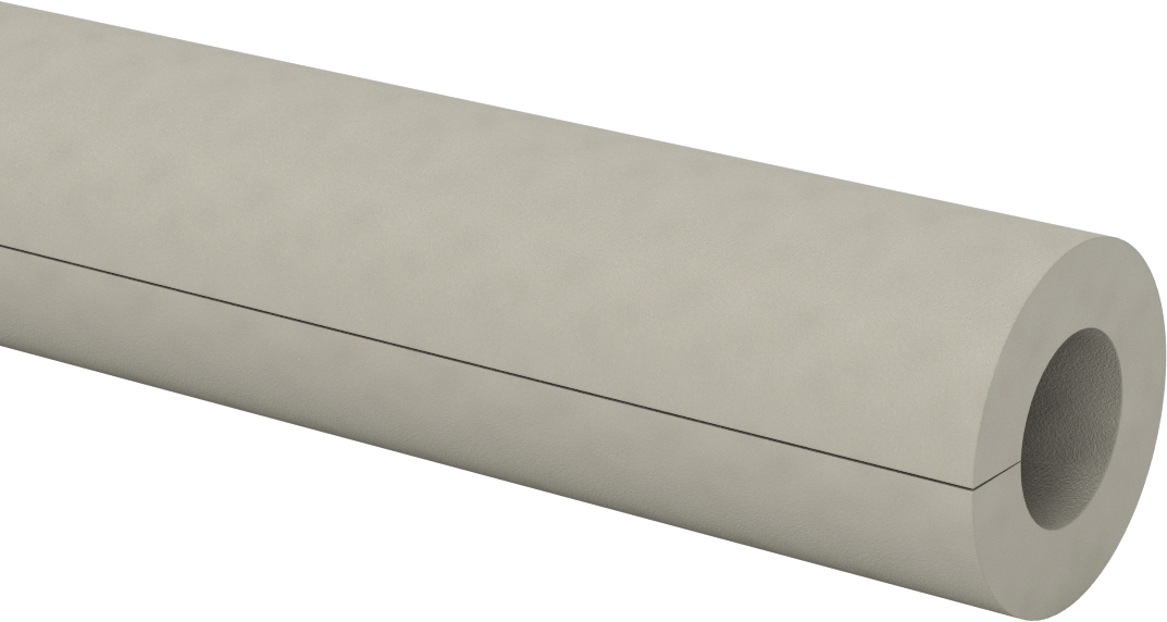 Polietilen Köpük Boru Yalıtımlı Yarık Boru, 1/2" Kalınlık, -295 Derece -200°F Sıcaklık, Beyaz, 1-1/8" ID