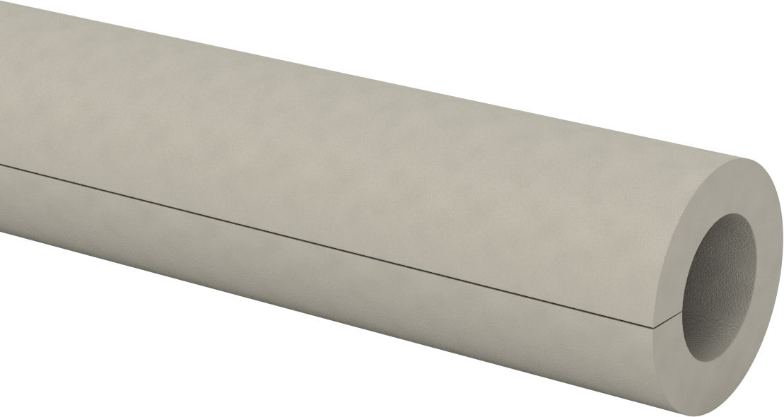 Polietilen Köpük Boru Yalıtımlı Yarık Boru, 1/2" Kalınlık, -295 Derece -200°F Sıcaklık, Beyaz, 1-3/8" ID