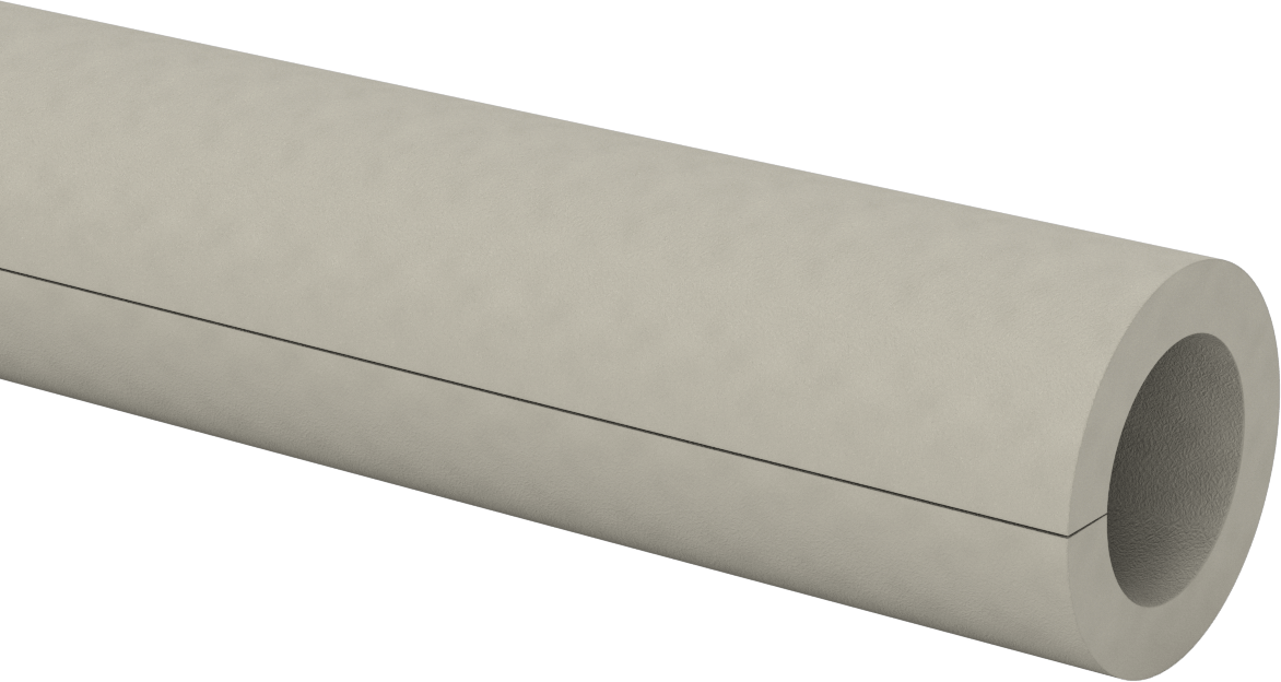 Polietilen Köpük Boru Yalıtımlı Yarık Boru, 1/2" Duvar Kalınlığı, -295° ila 200°F Sıcaklık, Beyaz, 1-7/8" ID