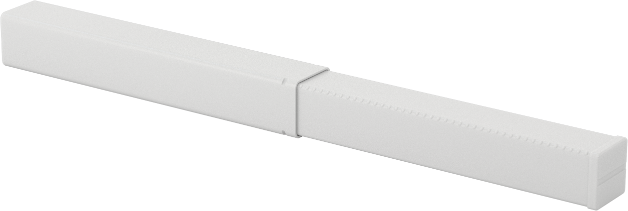 Geri Dönüştürülmüş Plastik Kare Ayarlanabilir Uzunluklu Nakliye Tüpü, Polietilen, 1“ Genişlik x 1” Yükseklik x 8“ ila 14” İç Uzunluk