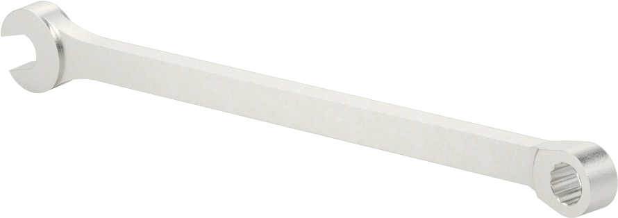 12 Uçlu Açıklık Kombinasyon Anahtarı, Mat Krom Kaplaması, 1/4" Boyut, 4-7/8" Toplam Uzunluk