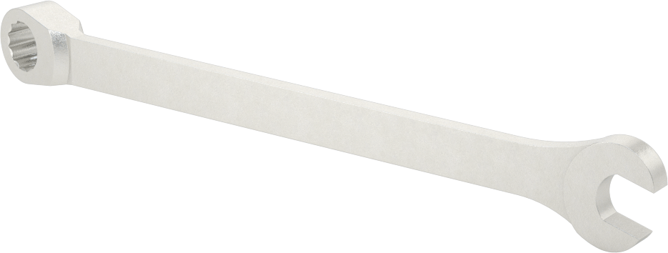 12 Uçlu Açıklık Kombinasyon Anahtarı, Mat Krom Kaplaması, 3/8" Boyut, 6-1/4" Toplam Uzunluk