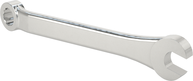 Kısa Kombine Anahtar, 12 noktalı kutu açıklığı ile, 1/4" Boyut, 3-1/4" Toplam Uzunluk