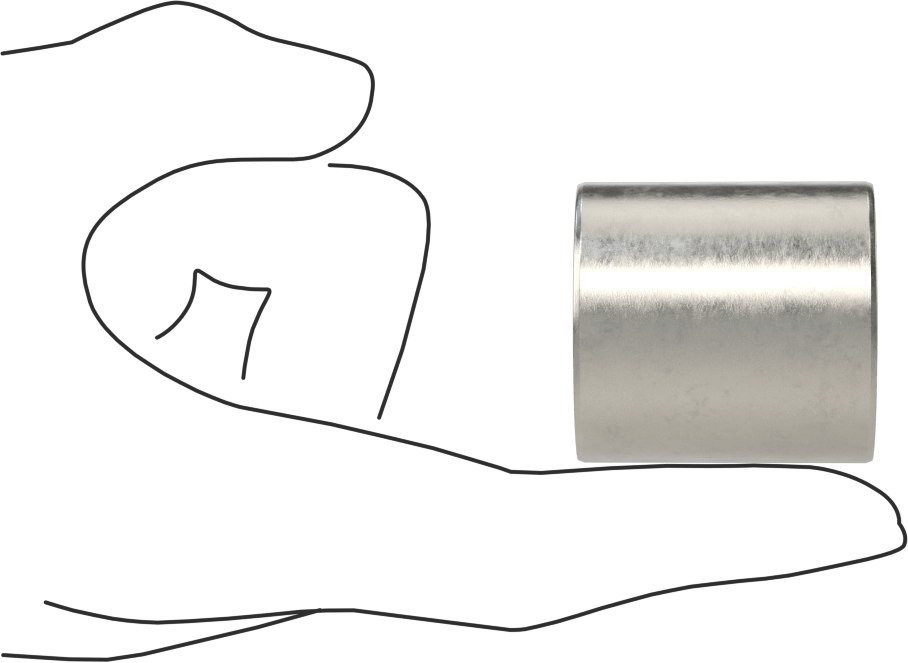 Kuru Çalışmalı Metal Takviyeli PTFE Kovanlı Rulman, 17-4 PH Paslanmaz Çelik Gövde, 1-1/4" Mil Çapı için, 1-1/2" Uzunluk