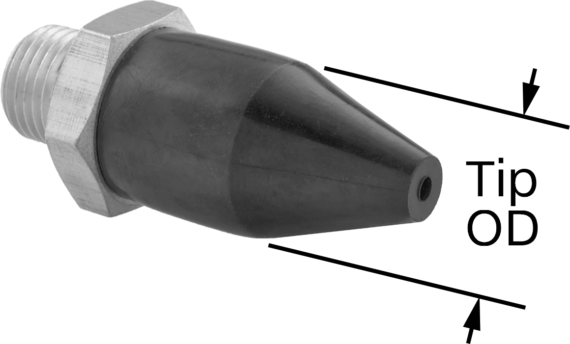 Hava Nozulu, Çizilmez, 1/8 NPSM Erkek Giriş, 5/8" Uç Dış Çapı