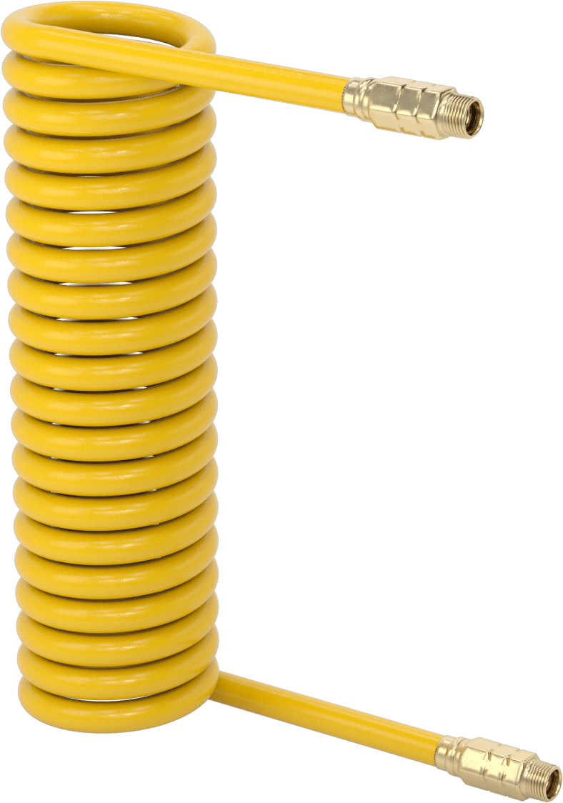 Orta Sıcaklık için Esnek Geri Çekilebilir Hava Hortumu, 3/8 x 3/8 NPT Erkek, 3/8" ID, 9/16" OD, Siyah, 18 Fit Uzunluk