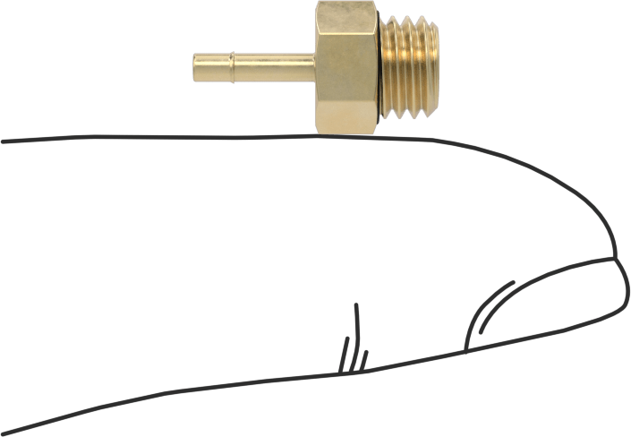 Pirinç Düşük Basınçlı Dikenli Boru Bağlantısı, Adaptör, 1/16“ Boru İç Çapı x 1/4”-28 Erkek, 19/32" Uzunluk