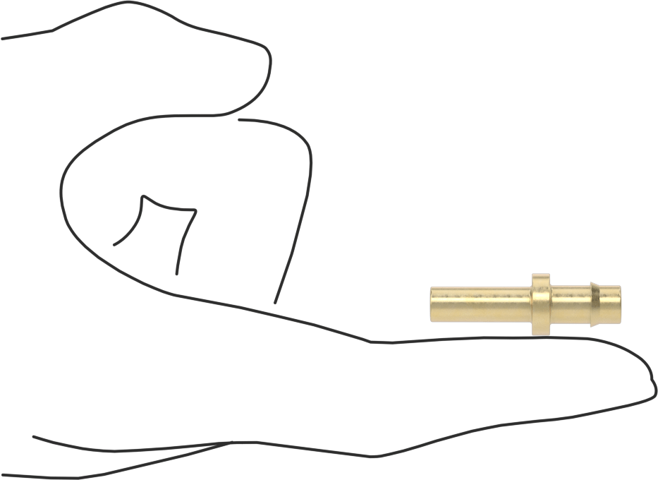 Pirinç Düşük Basınçlı Dikenli Boru Bağlantısı, Düz Adaptör, 1/4" Boru İç Çapı için, 1/4" Boru Gövde Dış Çapı