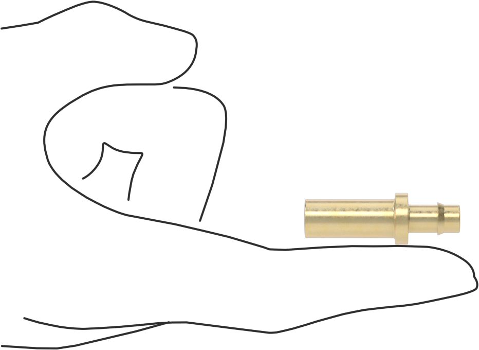 Pirinç Düşük Basınçlı Dikenli Boru Bağlantısı, Düz Adaptör, 1/4" Boru İç Çapı için, 3/8" Boru Gövde Dış Çapı