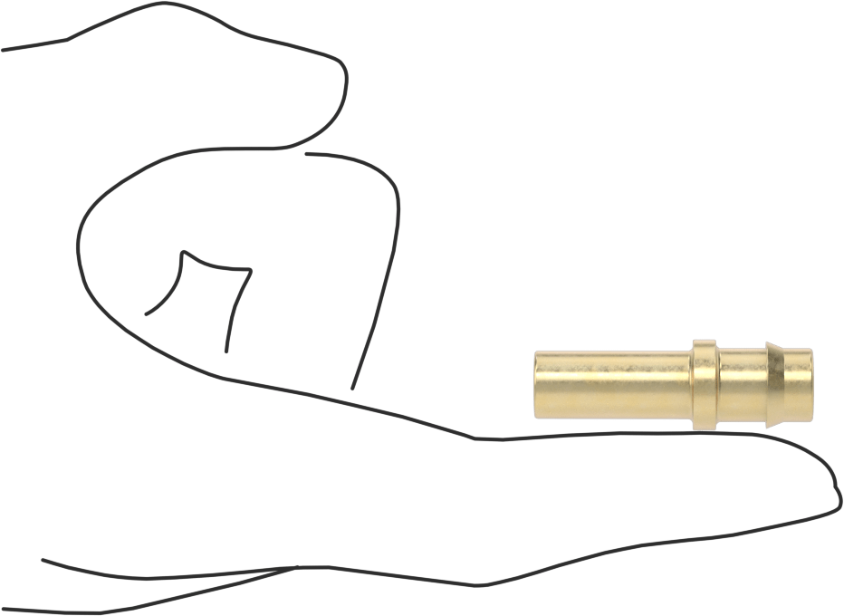 Pirinç Düşük Basınçlı Dikenli Boru Bağlantısı, Düz Adaptör, 3/8" Boru İç Çapı için, 3/8" Boru Gövde Dış Çapı