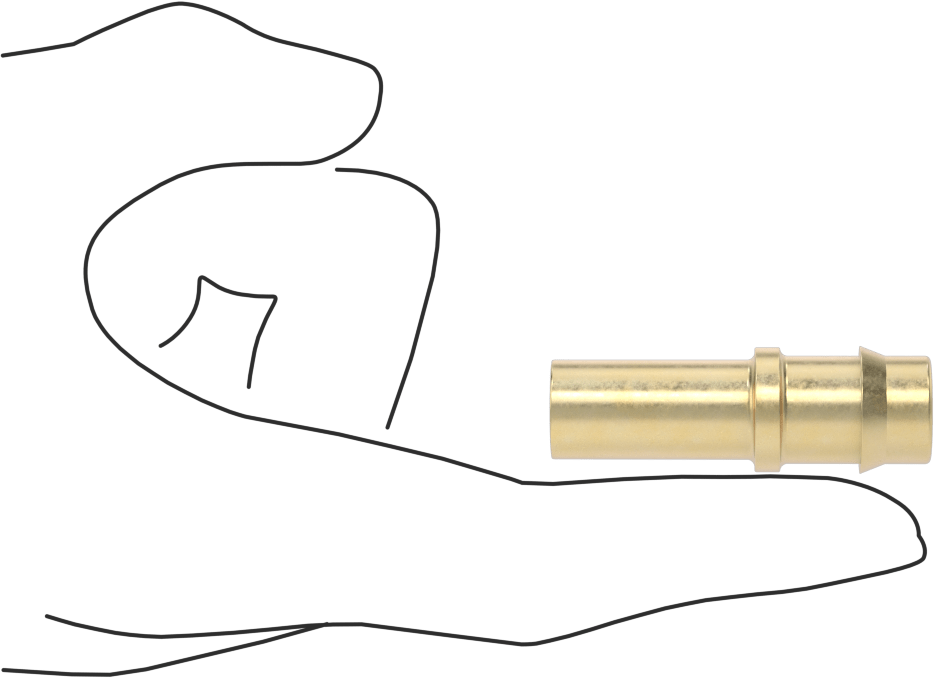 Pirinç Düşük Basınçlı Dikenli Boru Bağlantısı, Düz Adaptör, 1/2" Boru İç Çapı için, 1/2" Boru Gövde Dış Çapı