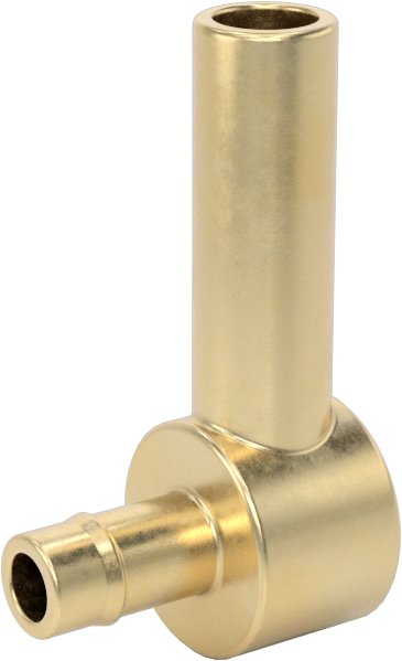 Pirinç Düşük Basınçlı Dikenli Boru Bağlantısı, 90 Derece Adaptör, 0,17“ Boru İç Çapı x 1/4” Boru Gövde Dış Çapı için