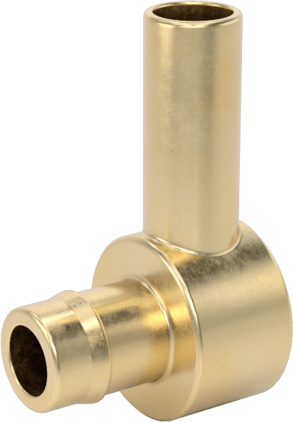 Pirinç Düşük Basınçlı Dikenli Boru Bağlantısı, 90 Derece Adaptör, 3/8“ Boru İç Çapı x 3/8” Boru Gövde Dış Çapı