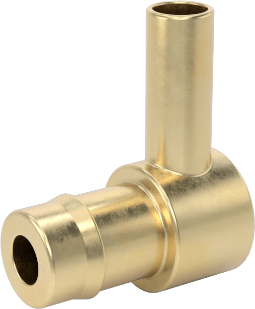 Pirinç Düşük Basınçlı Dikenli Boru Bağlantısı, 90 Derece Adaptör, 1/2“ Boru İç Çapı x 3/8” Boru Gövde Dış Çapı için