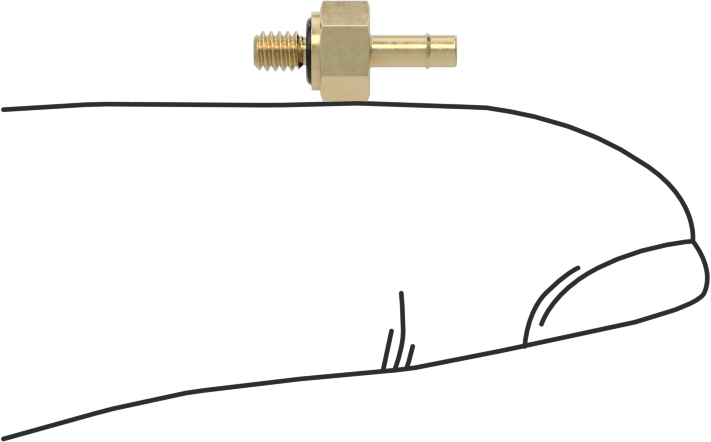 Pirinç Düşük Basınçlı Dikenli Boru Bağlantısı, Hava ve Su için, 1/16" İç Çaplı Boru x 2-56 Erkek için Adaptör