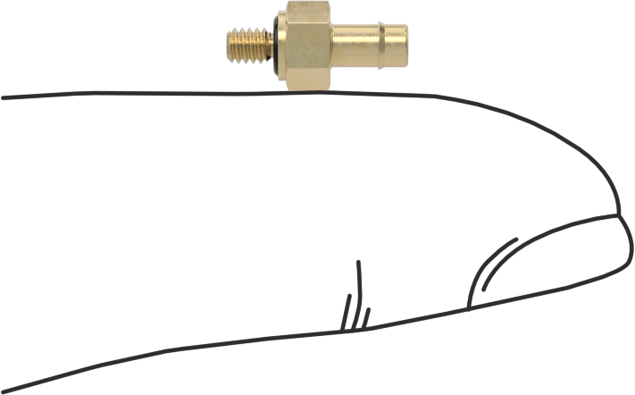 Pirinç Düşük Basınçlı Dikenli Boru Bağlantısı, Hava ve Su için, 3/32" Boru İç Çap x 2-56 Erkek için Adaptör