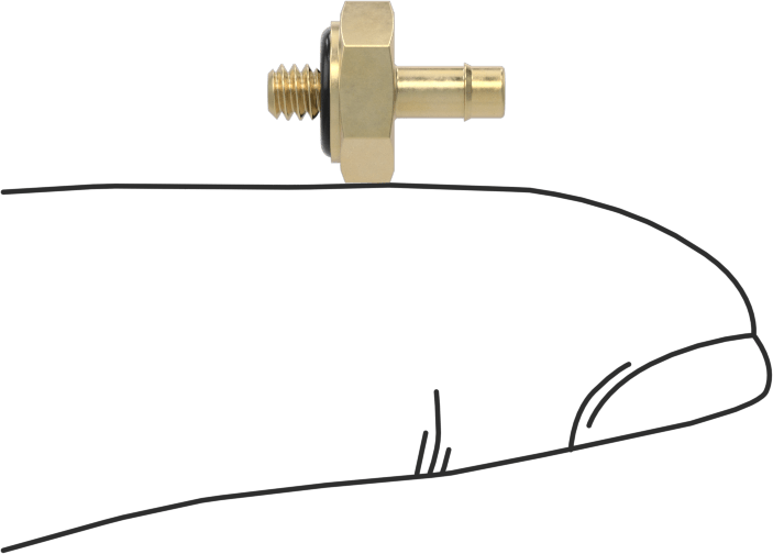 Pirinç Düşük Basınçlı Dikenli Boru Bağlantısı, Hava ve Su için, 3/32" Boru İç Çapı x 4-40 Erkek için adaptör