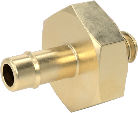 Pirinç Düşük Basınçlı Dikenli Boru Bağlantısı, Hava ve Su için, 3/32" Boru İç Çapı x 4-40 Erkek için adaptör