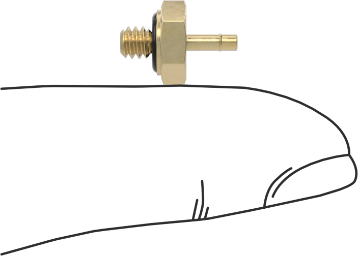 Pirinç Düşük Basınçlı Dikenli Boru Bağlantısı, Hava ve Su için, 1/16" İç Çaplı Boru x 6-32 Erkek için Adaptör