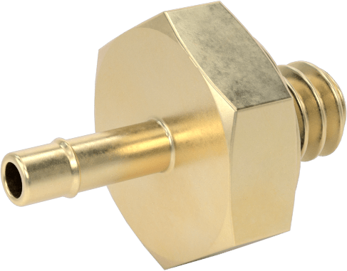 Pirinç Düşük Basınçlı Dikenli Boru Bağlantısı, Hava ve Su için, 1/16" İç Çaplı Boru x 6-32 Erkek için Adaptör