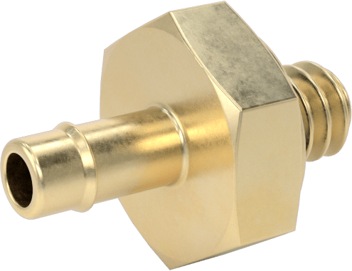 Pirinç Düşük Basınçlı Dikenli Boru Bağlantısı, Hava ve Su için, 3/32" Boru İç Çapı x 6-32 Erkek için Adaptör