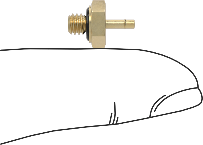 Pirinç Düşük Basınçlı Dikenli Boru Bağlantısı, Hava ve Su için, 1/16" Boru İç Çapı x 8-32 Erkek için Adaptör