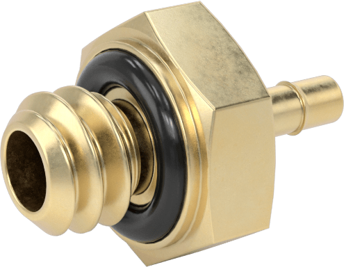 Pirinç Düşük Basınçlı Dikenli Boru Bağlantısı, Düz Adaptör, 1/16" Boru İç Çapı x 10-24 Erkek
