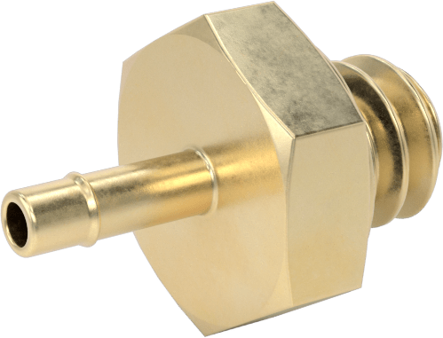 Pirinç Düşük Basınçlı Dikenli Boru Bağlantısı, Düz Adaptör, 1/16" Boru İç Çapı x 10-24 Erkek