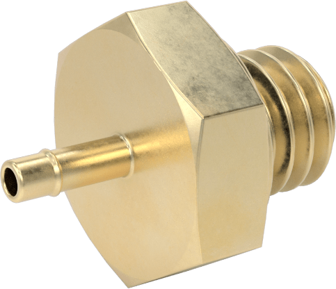 Pirinç Düşük Basınçlı Dikenli Boru Bağlantısı, Düz Adaptör, 3/64" Boru İç Çapı x 10-32 Erkek