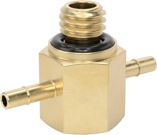 Pirinç Düşük Basınçlı Dikenli Boru Bağlantısı, Hat Üstü T Adaptörü, 1/16" Boru İç Çapı x 10-32 Erkek için
