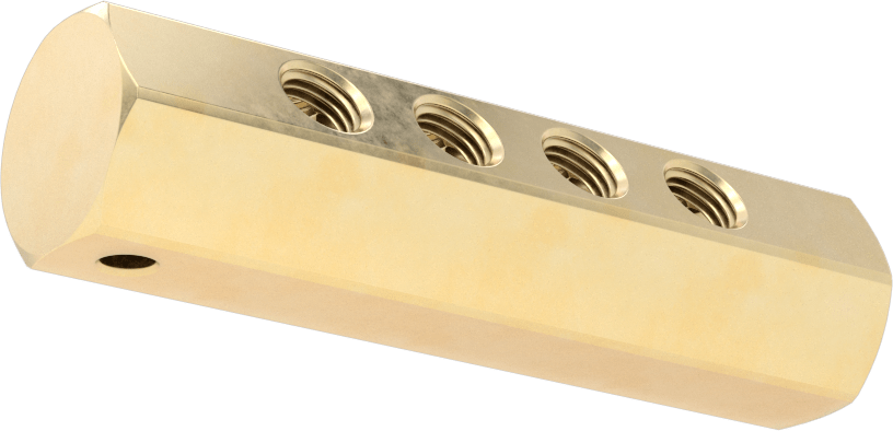 Minyatür Altıgen Manifold, 1/4 NPT x 1/16 NPT