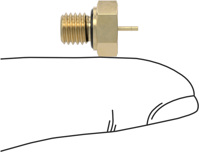 Pirinç Düşük Basınçlı Dikenli Boru Bağlantısı, Düz Adaptör, 1/32“ iç çap x 1/4”-28 erkek