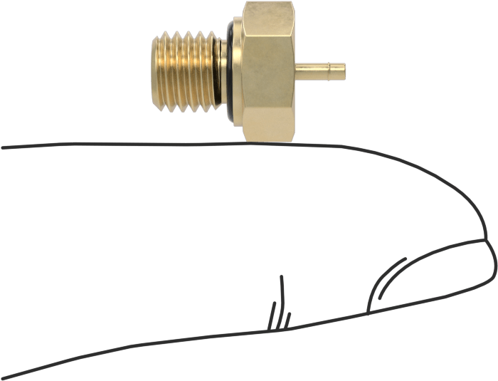 Pirinç Düşük Basınçlı Dikenli Boru Bağlantısı, Düz Adaptör, 3/64“ Boru İç Çapı x 1/4”-28 Erkek