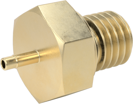 Pirinç Düşük Basınçlı Dikenli Boru Bağlantısı, Düz Adaptör, 3/64“ Boru İç Çapı x 1/4”-28 Erkek