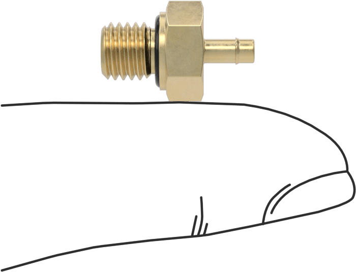 Pirinç Düşük Basınçlı Dikenli Boru Bağlantısı, Düz Adaptör, 3/32“ Boru İç Çapı x 1/4”-28 Erkek için