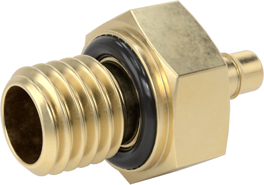 Pirinç Düşük Basınçlı Dikenli Boru Bağlantısı, Düz Adaptör, 3/32“ Boru İç Çapı x 1/4”-28 Erkek için
