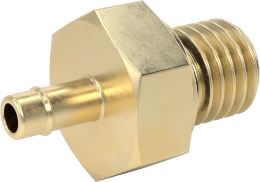 Pirinç Düşük Basınçlı Dikenli Boru Bağlantısı, Düz Adaptör, 3/32“ Boru İç Çapı x 1/4”-28 Erkek için