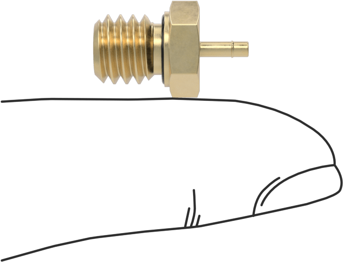 Pirinç Düşük Basınçlı Dikenli Boru Bağlantısı, Düz Adaptör, 1/16“ Boru İç Çapı x 5/16”-18 Erkek için